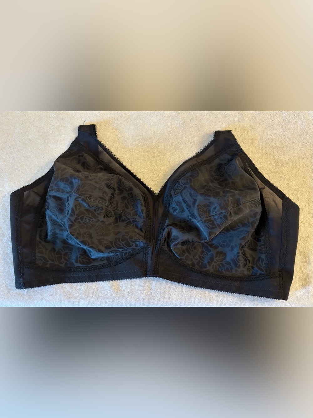 Playtex Black Floral Wireless Bra - Size 54D
